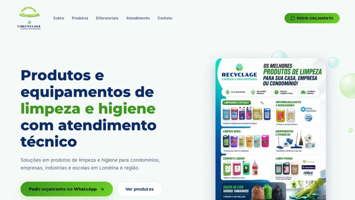 Recyclage Limpeza e Descartáveis