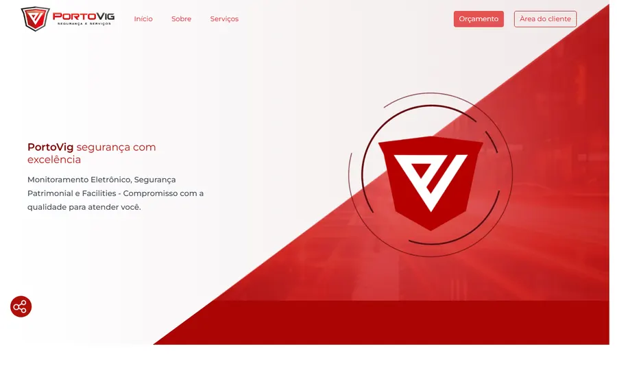 Site desenvolvido para PortoVig Segurança
